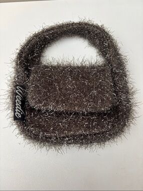 Edie Parker Gray Mini Grass Handbag